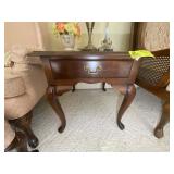 ONE DRAWER SIDE TABLE, 22 IN X 27 IN X 23 IN