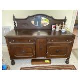 ANTIQUE TWO DOOR, TWO DRAWER BUFFET, 54 IN X 19 IN