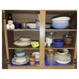 CONTENTS OF CABINET INCLUDING BOWLS, PLATES