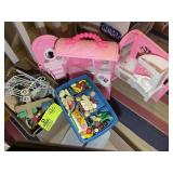 TWO BOXES CONTAINING MISC DOLL FURNITURE