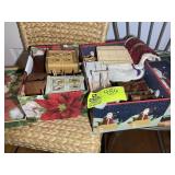 TWO BOXES OF WOODEN DOLL HOUSE FURNITURE