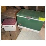 VINTAGE METAL COLEMAN COOLER AND COLEMAN PERSONAL