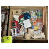 TWO BOXES OF PORCELAIN FIGURINES AND CHRISTMAS ORN