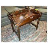 WOODEN TRAY TABLE, 36 IN X 25 IN X 19 IN