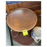 WOODEN SIDE TABLE, 18 IN DIAMETER X 25 IN TALL