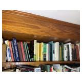 TOP SHELF OF BOOKS, VARIOUS TITLES AND AUTHORS