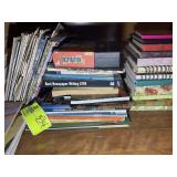 SHELF ON HUTCH INCLUDING BOOKS AND MAGAZINES, THE