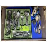 DRAWER WITH ASSORTED SILVERPLATE FLATWARE