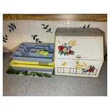 VINTAGE BREAD BOX AND DRAWER ORGANIZERS
