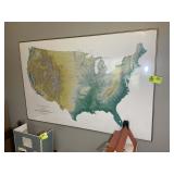 LARGE US WALL MAP, 58 IN X 38 IN