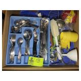 DRAWER OF ASSORTED FLATWARE AND KITCHEN UTENSILS