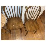 PAIR OF SPINDLE HOOP BACK WOODEN CHAIRS
