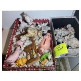 TWO BOXES OF FIGURINES AND KIDS TOYS