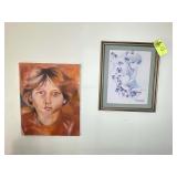 PAINT ON CANVAS AND FRAMED AND MATTED PRINT, APPRO