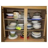 CONTENTS OF CABINET INCLUDING ASSORTED PLATES