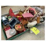 ASSORTED DOLL HOUSE FURNITURE, METAL AND PLASTIC