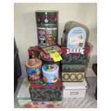 LARGE GROUP OF ASSORTED GIFT BOXES AND TINS