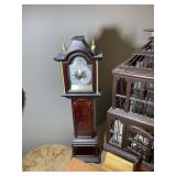 GROUP OF WOODEN DOLL FURNITURE, BIRD CAGE, CLOCK,