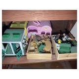 CONTENTS OF WOODEN SHELF, MISC DOLL HOUSE FURNITUR