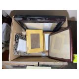 BOX CONTAINING MISC FRAMES AND PRINTS