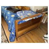 WOODEN TWIN SIZE SLEIGH STYLE BED