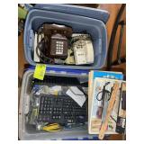 TWO TOTES OF MISC ELECTRONICS AND COMPUTER ACCESSO