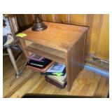 WOODEN SIDE TABLE, 22 IN X 16 IN X 21 IN