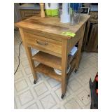 ROLLING KITCHEN ISLAND, 24 IN SQ X 38 IN TALL, NO