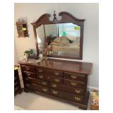 DIXIE 10 DRAWER DRESSER WITH WALL HANGING MIRROR,