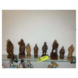 GROUP OF CARVED WOOD FIGURINES