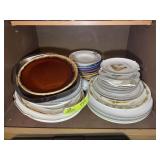 ASSORTED SERVING TRAYS, PLATES