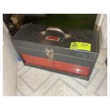 SIMMONDS TOOL BOX WITH HAND TOOLS, WRENCHES, SOCKE