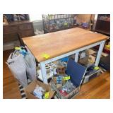 WOODEN TABLE, 48 IN X 30 IN X 29 IN