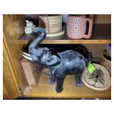 GROUP OF DECORATIVE ITEMS, ELEPHANT, COASTERS, WOO