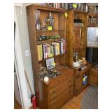 3 DRAWER WOODEN CABINET WITH HUTCH, 30 IN X 18 IN