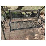 COVERED PATIO SWINGING CHAIR, 60 IN LONG AND OUTDO