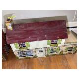 VINTAGE TIN MARX DOLL HOUSE WITH ASSORTED FURNITUR