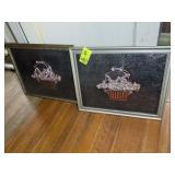 PAIR OF FRAMED DECORATIVE 3-D ARTWORK, 22.5 IN X 1