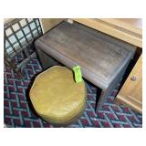 WOODEN SIDE TABLE, 25 IN X 16 IN X 18 IN AND OTTOM