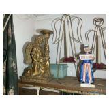 CONTENTS ON TOP OF BOOK SHELF, CANDLE HOLDERS, FIG