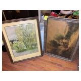 TWO FRAMED PRINTS, APPROX 40 IN X 29 IN