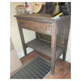 ANTIQUE WOODEN ONE DRAWER WASH STAND, 26 IN X 16 I