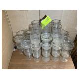 LARGE GROUP OF SILVER COLORED RIMMED STEMMED GLASS