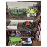 CONTENTS OF SHELF, MARBLES, BUTTONS, ETC