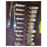 GROUP OF SILVER PLATED FLATWARE, 75 PCS, ROGERS AN