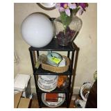 CONTENTS OF SHELF, VASES, PLATES, BOWLS