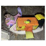 GROUP OF DOLLS AND KIDS TOYS, UNKNOWN CONDITION