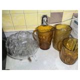 GROUP OF MISC PITCHERS AND PUNCH BOWL