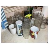 GROUP OF MISC DRINKING GLASSES AND COFFEE MUGS