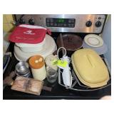 CONTENTS ON TOP OF STOVE, VEGGIE DISHES, ELECTRIC